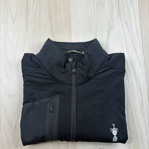 RLX Ralph Lauren 1/4 Zip Pullover Black Mens Size XL US Open Trophy Logo